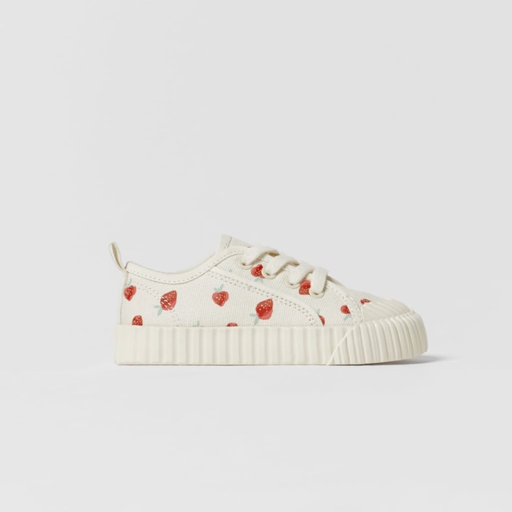 Worn once zara strawberry sneakers size 23 for toddler girl